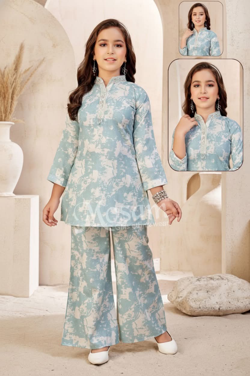 Premium Kids Co-Ord Set Designer Kurti Palazzo Set _1974