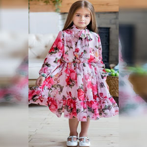Flower Gown Light beige dress Baby Long Flower Gown Dress 1722