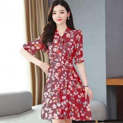 Exclusive Stylish China Model Screen Print Short Kurti, Maroon