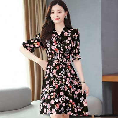 Exclusive Stylish China Model Screen Print Short Kurti, Black