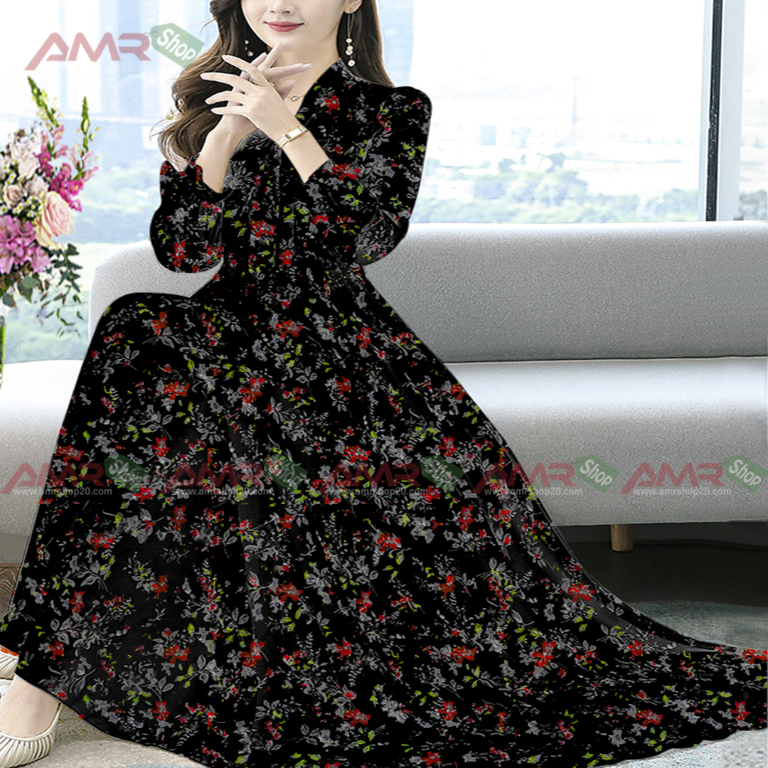 Chines Long sleevae Long Kurti Red Color Screen Print 13917