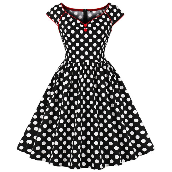 Vintage Short Sleeve Exclusive Stylish Dot Print Kurti 1824