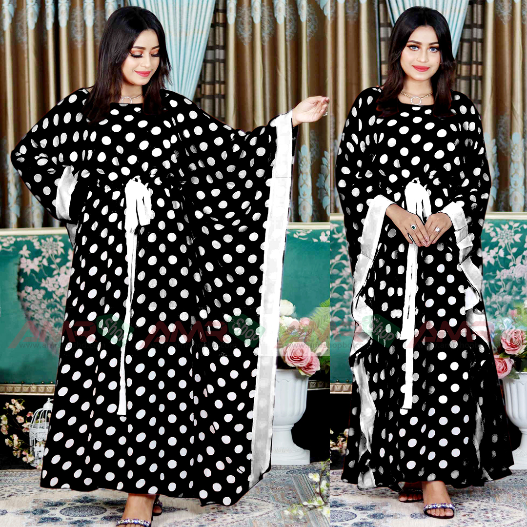 "Stylish Dot Print Kaptan Dress 1808