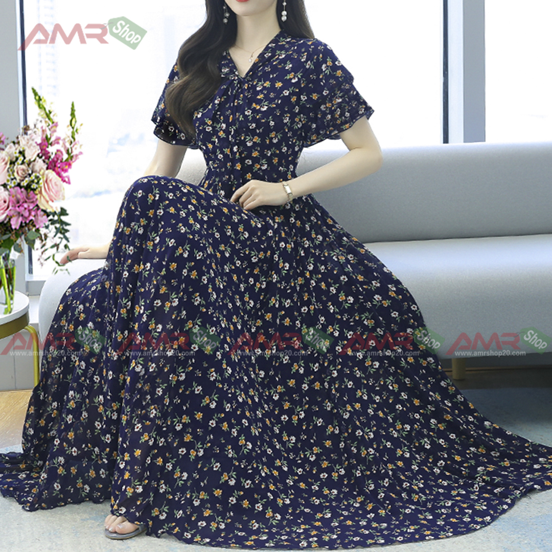 Short Sleeve Long Kurti Purple Color 3D Screen Print 24912