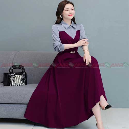 New Arrival Exclusive China Model Stylish Long Shirt Maroon Color 1805